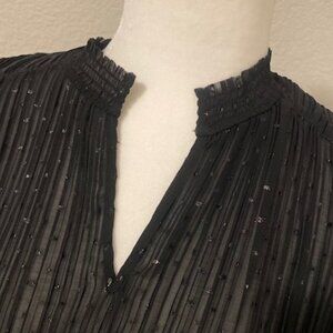 CHICO'S Pleated Black Blouse